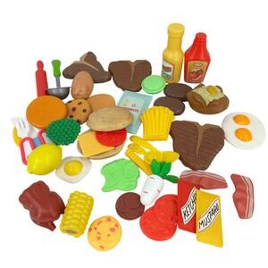 Play Food & Utensil Toys Kitchen Grocery Store Pretend Play Mixed Lot 40+ Pieces